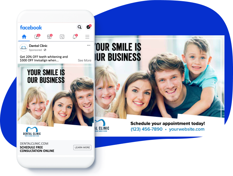 Cellphone with direct mail and facebook example